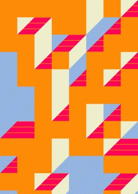 Edward Zajec 'in 1971' deki Il Cubo 'sunun uygulanması. Esasen 8 taştan oluşan bir Truchet fayans seti ve yerleştirme sanatı illüstrasyonu için kurallar