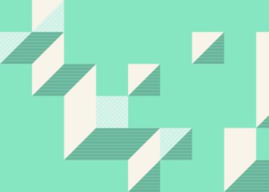 Edward Zajec 'in 1971' deki Il Cubo 'sunun uygulanması. Esasen 8 taştan oluşan bir Truchet fayans seti ve yerleştirme sanatı illüstrasyonu için kurallar