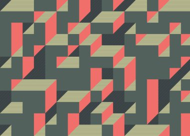 Edward Zajec 'in 1971' deki Il Cubo 'sunun uygulanması. Esasen 8 taştan oluşan bir Truchet fayans seti ve yerleştirme sanatı illüstrasyonu için kurallar