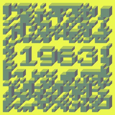 1958 'de Edward Zajec II Cubo' nun 1971 'de uygulanması. Esasen 8 taştan oluşan bir Truchet fayans seti ve yerleştirme sanatı illüstrasyonu için kurallar.