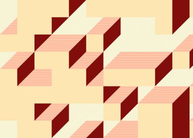 Edward Zajec 'in 1971' deki Il Cubo 'sunun uygulanması. Esasen 8 taştan oluşan bir Truchet fayans seti ve yerleştirme sanatı illüstrasyonu için kurallar