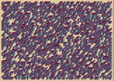 Edward Zajec 'in 1971' deki Il Cubo 'sunun uygulanması. Esasen 8 taştan oluşan bir Truchet fayans seti ve yerleştirme sanatı illüstrasyonu için kurallar