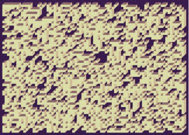 Edward Zajec 'in 1971' deki Il Cubo 'sunun uygulanması. Esasen 8 taştan oluşan bir Truchet fayans seti ve yerleştirme sanatı illüstrasyonu için kurallar