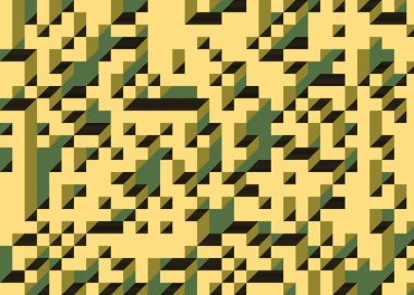 Edward Zajec 'in 1971' deki Il Cubo 'sunun uygulanması. Esasen 8 taştan oluşan bir Truchet fayans seti ve yerleştirme sanatı illüstrasyonu için kurallar