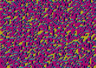 Edward Zajec 'in 1971' deki Il Cubo 'sunun uygulanması. Esasen 8 taştan oluşan bir Truchet fayans seti ve yerleştirme sanatı illüstrasyonu için kurallar