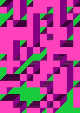 1958 'de Edward Zajec II Cubo' nun 1971 'de uygulanması. Esasen 8 taştan oluşan bir Truchet fayans seti ve yerleştirme sanatı illüstrasyonu için kurallar.