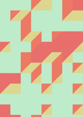 Edward Zajec 'in 1971' deki Il Cubo 'sunun uygulanması. Esasen 8 taştan oluşan bir Truchet fayans seti ve yerleştirme sanatı illüstrasyonu için kurallar