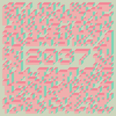 1958 'de Edward Zajec II Cubo' nun 1971 'de uygulanması. Esasen 8 taştan oluşan bir Truchet fayans seti ve yerleştirme sanatı illüstrasyonu için kurallar.