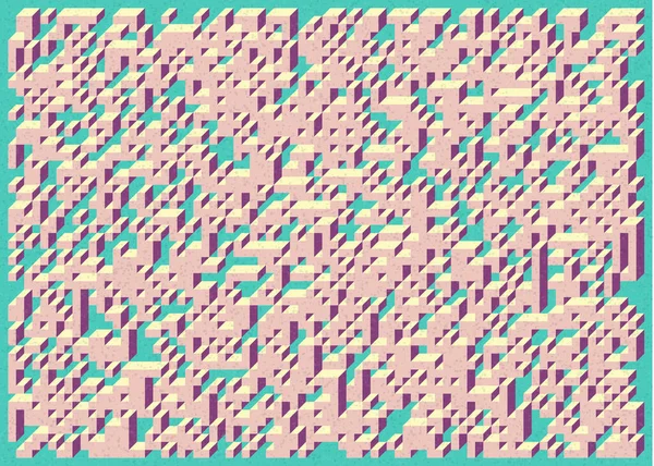 Edward Zajec 'in 1971' deki Il Cubo 'sunun uygulanması. Esasen 8 taştan oluşan bir Truchet fayans seti ve yerleştirme sanatı illüstrasyonu için kurallar