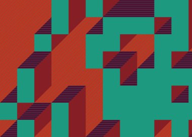 Edward Zajec 'in 1971' deki Il Cubo 'sunun uygulanması. Esasen 8 taştan oluşan bir Truchet fayans seti ve yerleştirme sanatı illüstrasyonu için kurallar