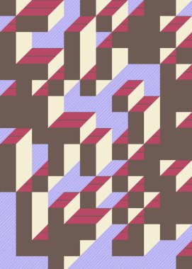 1958 'de Edward Zajec II Cubo' nun 1971 'de uygulanması. Esasen 8 taştan oluşan bir Truchet fayans seti ve yerleştirme sanatı illüstrasyonu için kurallar.