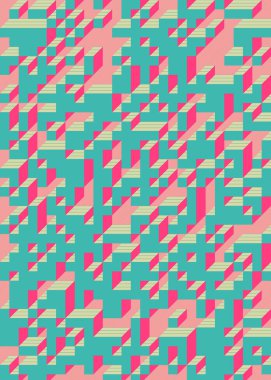 1958 'de Edward Zajec II Cubo' nun 1971 'de uygulanması. Esasen 8 taştan oluşan bir Truchet fayans seti ve yerleştirme sanatı illüstrasyonu için kurallar.