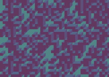 Edward Zajec 'in 1971' deki Il Cubo 'sunun uygulanması. Esasen 8 taştan oluşan bir Truchet fayans seti ve yerleştirme sanatı illüstrasyonu için kurallar