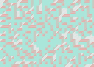 Edward Zajec 'in 1971' deki Il Cubo 'sunun uygulanması. Esasen 8 taştan oluşan bir Truchet fayans seti ve yerleştirme sanatı illüstrasyonu için kurallar