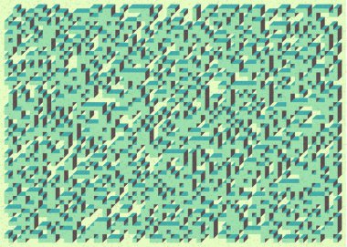 Edward Zajec 'in 1971' deki Il Cubo 'sunun uygulanması. Esasen 8 taştan oluşan bir Truchet fayans seti ve yerleştirme sanatı illüstrasyonu için kurallar