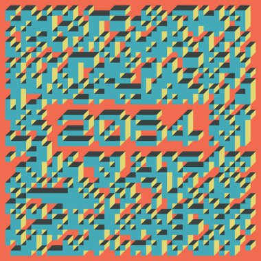 1958 'de Edward Zajec II Cubo' nun 1971 'de uygulanması. Esasen 8 taştan oluşan bir Truchet fayans seti ve yerleştirme sanatı illüstrasyonu için kurallar.