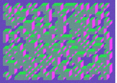 Edward Zajec 'in 1971' deki Il Cubo 'sunun uygulanması. Esasen 8 taştan oluşan bir Truchet fayans seti ve yerleştirme sanatı illüstrasyonu için kurallar