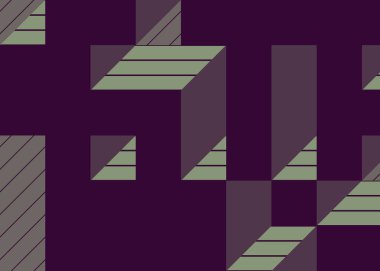 Edward Zajec 'in 1971' deki Il Cubo 'sunun uygulanması. Esasen 8 taştan oluşan bir Truchet fayans seti ve yerleştirme sanatı illüstrasyonu için kurallar