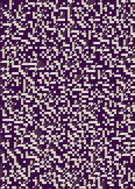 Edward Zajec 'in 1971' deki Il Cubo 'sunun uygulanması. Esasen 8 taştan oluşan bir Truchet fayans seti ve yerleştirme sanatı illüstrasyonu için kurallar