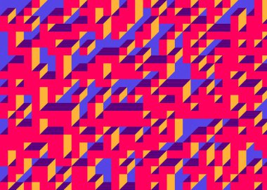 Edward Zajec 'in 1971' deki Il Cubo 'sunun uygulanması. Esasen 8 taştan oluşan bir Truchet fayans seti ve yerleştirme sanatı illüstrasyonu için kurallar