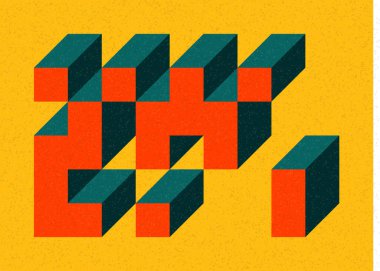 Edward Zajec 'in 1971' deki Il Cubo 'sunun uygulanması. Esasen 8 taştan oluşan bir Truchet fayans seti ve yerleştirme sanatı illüstrasyonu için kurallar