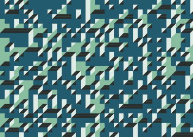 Edward Zajec 'in 1971' deki Il Cubo 'sunun uygulanması. Esasen 8 taştan oluşan bir Truchet fayans seti ve yerleştirme sanatı illüstrasyonu için kurallar