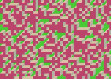 Edward Zajec 'in 1971' deki Il Cubo 'sunun uygulanması. Esasen 8 taştan oluşan bir Truchet fayans seti ve yerleştirme sanatı illüstrasyonu için kurallar