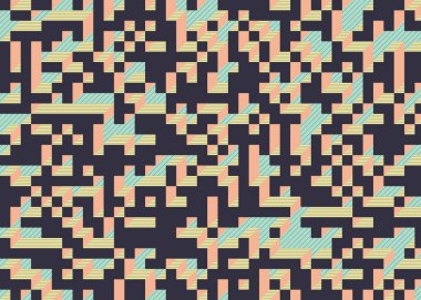 Edward Zajec 'in 1971' deki Il Cubo 'sunun uygulanması. Esasen 8 taştan oluşan bir Truchet fayans seti ve yerleştirme sanatı illüstrasyonu için kurallar