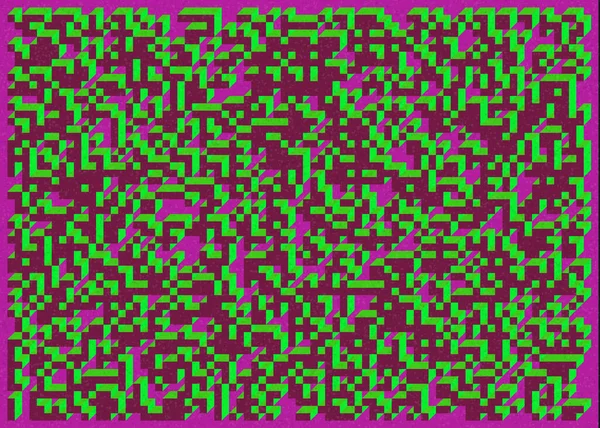 Edward Zajec 'in 1971' deki Il Cubo 'sunun uygulanması. Esasen 8 taştan oluşan bir Truchet fayans seti ve yerleştirme sanatı illüstrasyonu için kurallar