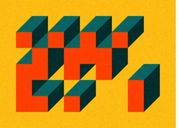 Edward Zajec 'in 1971' deki Il Cubo 'sunun uygulanması. Esasen 8 taştan oluşan bir Truchet fayans seti ve yerleştirme sanatı illüstrasyonu için kurallar