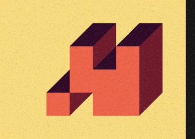 Edward Zajec 'in 1971' deki Il Cubo 'sunun uygulanması. Esasen 8 taştan oluşan bir Truchet fayans seti ve yerleştirme sanatı illüstrasyonu için kurallar