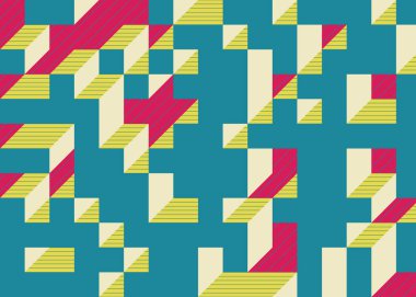 Edward Zajec 'in 1971' deki Il Cubo 'sunun uygulanması. Esasen 8 taştan oluşan bir Truchet fayans seti ve yerleştirme sanatı illüstrasyonu için kurallar