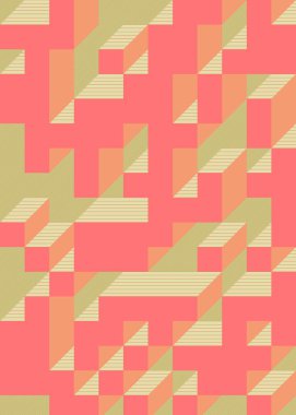 Edward Zajec 'in 1971' deki Il Cubo 'sunun uygulanması. Esasen 8 taştan oluşan bir Truchet fayans seti ve yerleştirme sanatı illüstrasyonu için kurallar