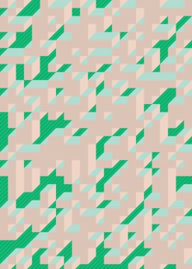 Edward Zajec 'in 1971' deki Il Cubo 'sunun uygulanması. Esasen 8 taştan oluşan bir Truchet fayans seti ve yerleştirme sanatı illüstrasyonu için kurallar