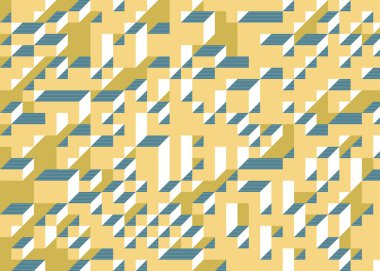 Edward Zajec 'in 1971' deki Il Cubo 'sunun uygulanması. Esasen 8 taştan oluşan bir Truchet fayans seti ve yerleştirme sanatı illüstrasyonu için kurallar