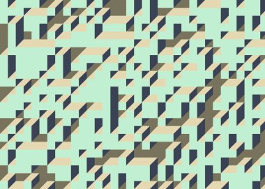 Edward Zajec 'in 1971' deki Il Cubo 'sunun uygulanması. Esasen 8 taştan oluşan bir Truchet fayans seti ve yerleştirme sanatı illüstrasyonu için kurallar