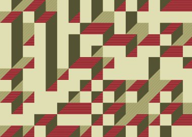 Edward Zajec 'in 1971' deki Il Cubo 'sunun uygulanması. Esasen 8 taştan oluşan bir Truchet fayans seti ve yerleştirme sanatı illüstrasyonu için kurallar