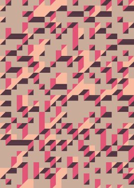 Edward Zajec 'in 1971' deki Il Cubo 'sunun uygulanması. Esasen 8 taştan oluşan bir Truchet fayans seti ve yerleştirme sanatı illüstrasyonu için kurallar