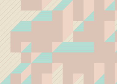 Edward Zajec 'in 1971' deki Il Cubo 'sunun uygulanması. Esasen 8 taştan oluşan bir Truchet fayans seti ve yerleştirme sanatı illüstrasyonu için kurallar