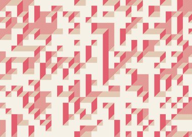 Edward Zajec 'in 1971' deki Il Cubo 'sunun uygulanması. Esasen 8 taştan oluşan bir Truchet fayans seti ve yerleştirme sanatı illüstrasyonu için kurallar