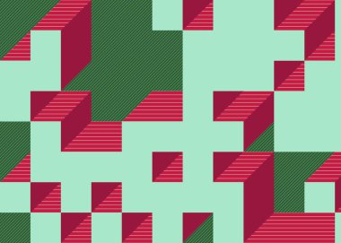 Edward Zajec 'in 1971' deki Il Cubo 'sunun uygulanması. Esasen 8 taştan oluşan bir Truchet fayans seti ve yerleştirme sanatı illüstrasyonu için kurallar