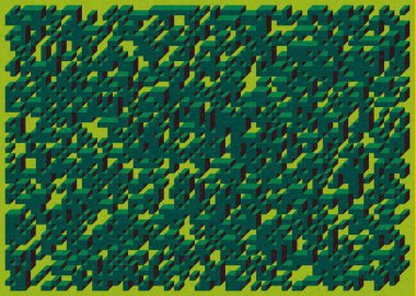 Edward Zajec 'in 1971' deki Il Cubo 'sunun uygulanması. Esasen 8 taştan oluşan bir Truchet fayans seti ve yerleştirme sanatı illüstrasyonu için kurallar