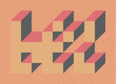 Edward Zajec 'in 1971' deki Il Cubo 'sunun uygulanması. Esasen 8 taştan oluşan bir Truchet fayans seti ve yerleştirme sanatı illüstrasyonu için kurallar