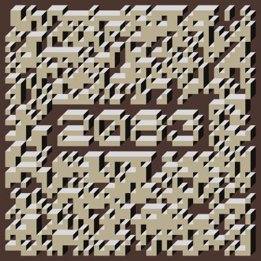 1958 'de Edward Zajec II Cubo' nun 1971 'de uygulanması. Esasen 8 taştan oluşan bir Truchet fayans seti ve yerleştirme sanatı illüstrasyonu için kurallar.