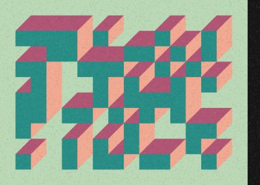 Edward Zajec 'in 1971' deki Il Cubo 'sunun uygulanması. Esasen 8 taştan oluşan bir Truchet fayans seti ve yerleştirme sanatı illüstrasyonu için kurallar