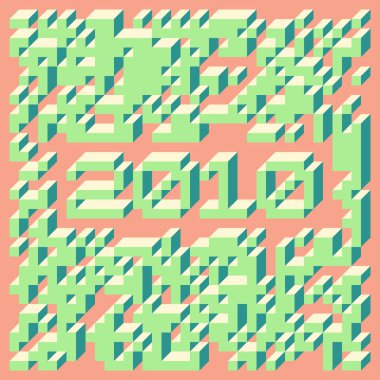 1958 'de Edward Zajec II Cubo' nun 1971 'de uygulanması. Esasen 8 taştan oluşan bir Truchet fayans seti ve yerleştirme sanatı illüstrasyonu için kurallar.