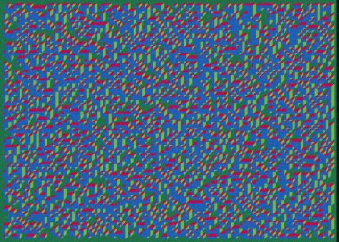 Edward Zajec 'in 1971' deki Il Cubo 'sunun uygulanması. Esasen 8 taştan oluşan bir Truchet fayans seti ve yerleştirme sanatı illüstrasyonu için kurallar