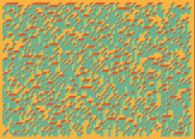 Edward Zajec 'in 1971' deki Il Cubo 'sunun uygulanması. Esasen 8 taştan oluşan bir Truchet fayans seti ve yerleştirme sanatı illüstrasyonu için kurallar