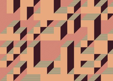 Edward Zajec 'in 1971' deki Il Cubo 'sunun uygulanması. Esasen 8 taştan oluşan bir Truchet fayans seti ve yerleştirme sanatı illüstrasyonu için kurallar