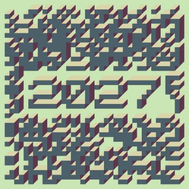 1958 'de Edward Zajec II Cubo' nun 1971 'de uygulanması. Esasen 8 taştan oluşan bir Truchet fayans seti ve yerleştirme sanatı illüstrasyonu için kurallar.